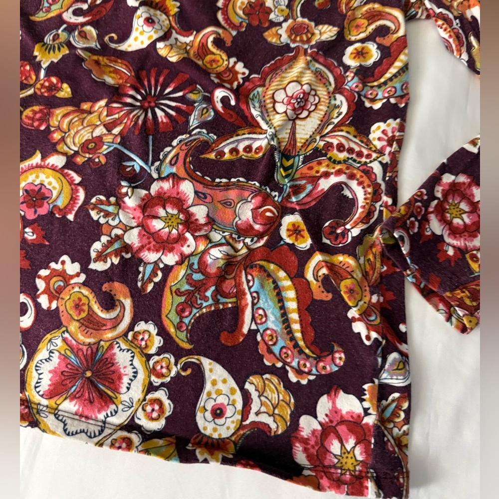 Talbots “The Talbots Tee” Long Sleeve Floral Print Crewneck Shirt - Petite - Picture 8 of 10